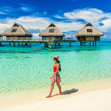 Balade sur la plage à Bora Bora