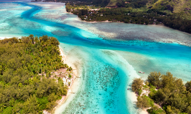 Aerial photo of Moorea lagoon