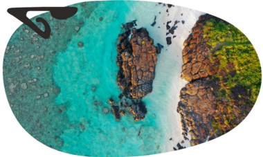 Cook Islands / Aerial view - Black Rock