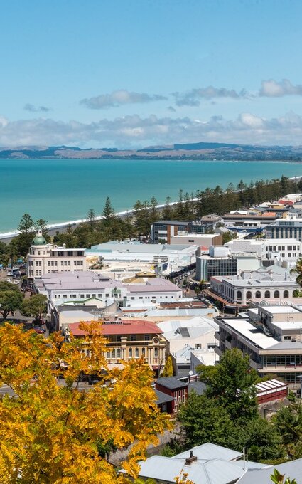 Napier, ville bordée par l'océan Pacifique, dans la Baie de Hawkes © DR